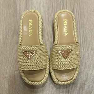 Woven platform sandals